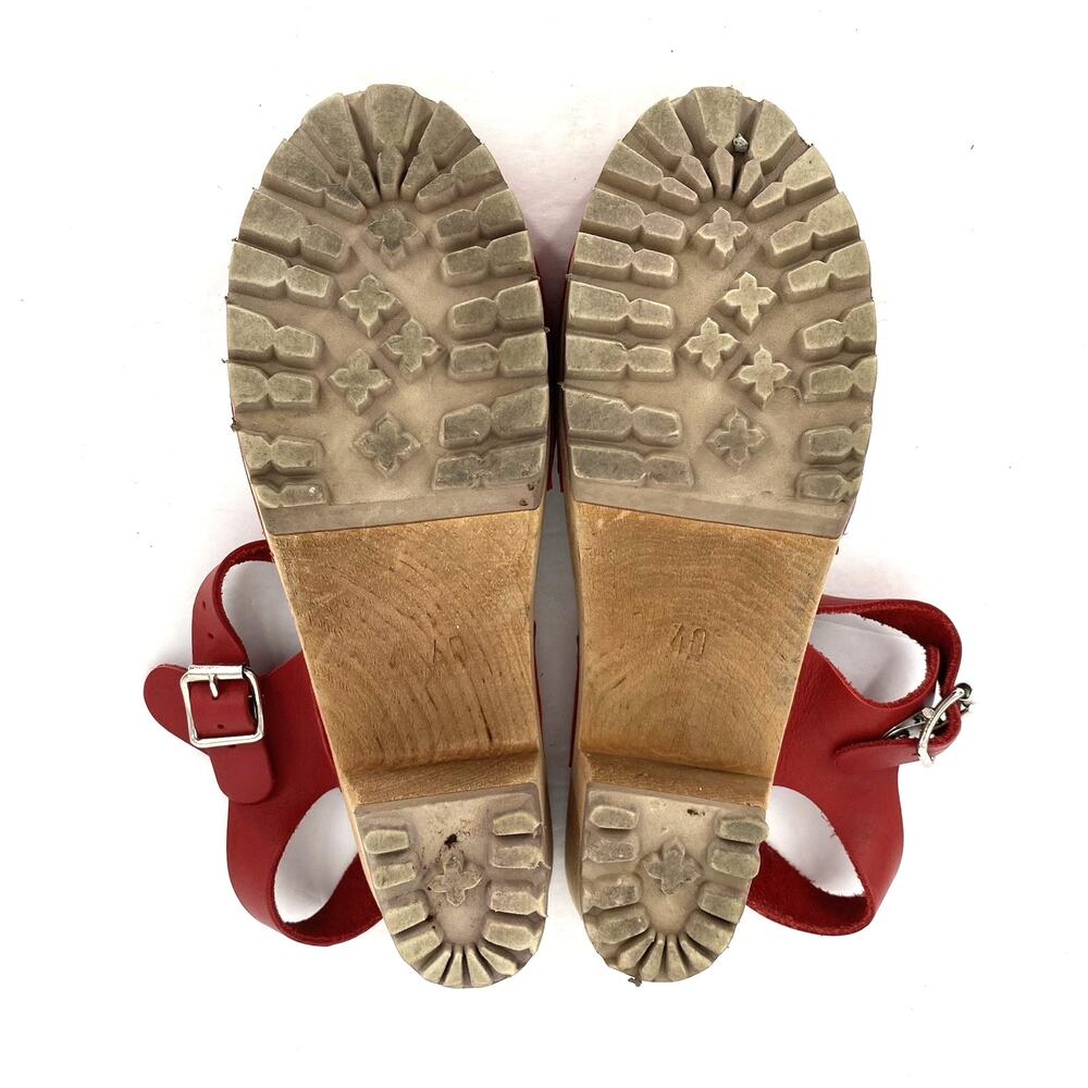 Bjorn Borg Red Wooden Sandals - Picture 6 of 8